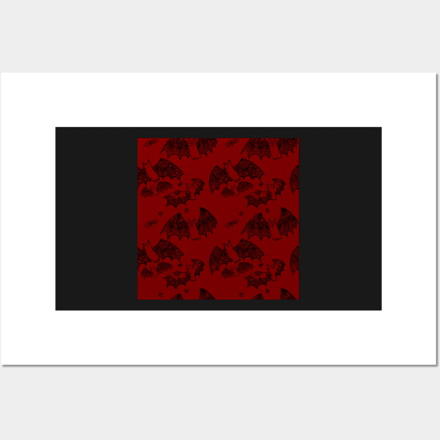 Red and Black Lace Bats Wall Art by JamieWetzel